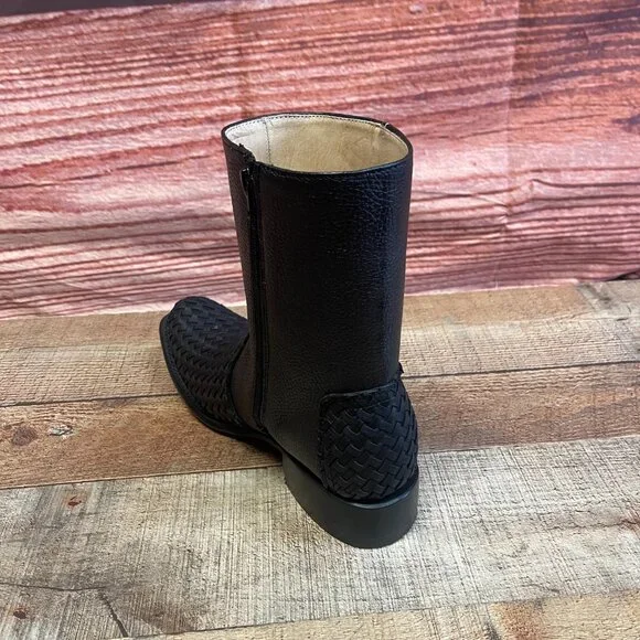 Men's Western Rodeo Cowboy Handwoven Petatillo Genuine Leather Mexican Boots - Picture 8 of 8